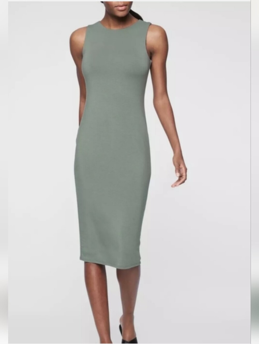 Athleta Sleeveless Twist Back Midi Dress in Sage Green
